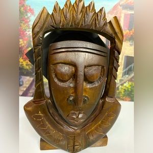 African Carved Head 5 piece Coaster Set
